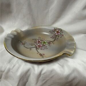 Vintage Hand Painted Ashtray with Cherry Blossoms UCAGCO China